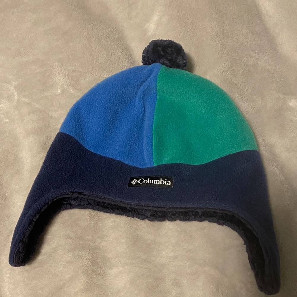 Columbia Blue and Green Fleece Hat